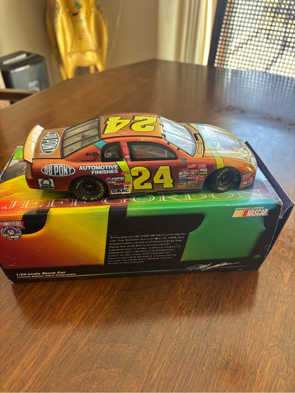 Die-Cast #24 NASCAR Stock Car Toy - Orange/Yellow Race Car